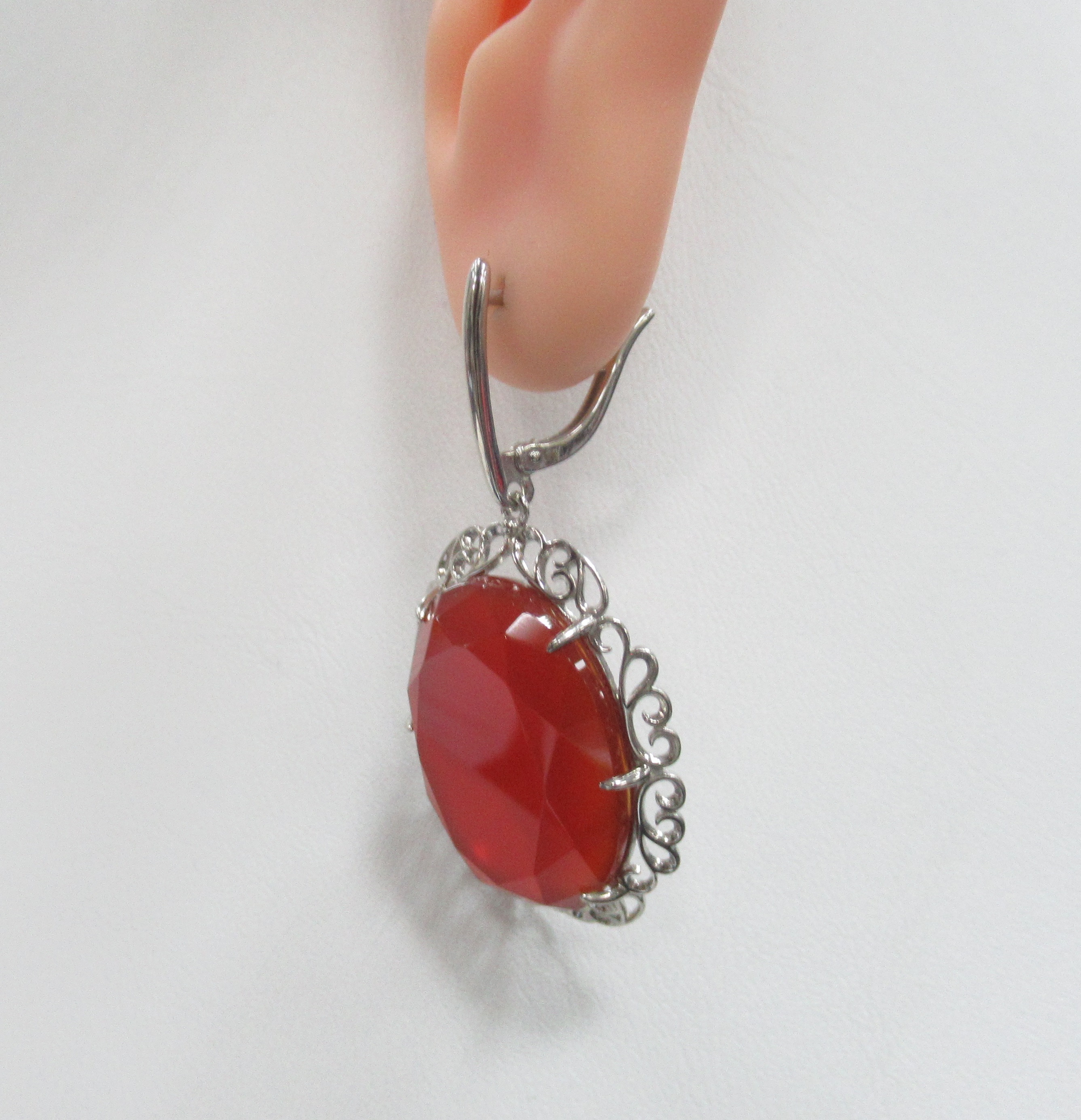 Серебряные серьги с агатами
